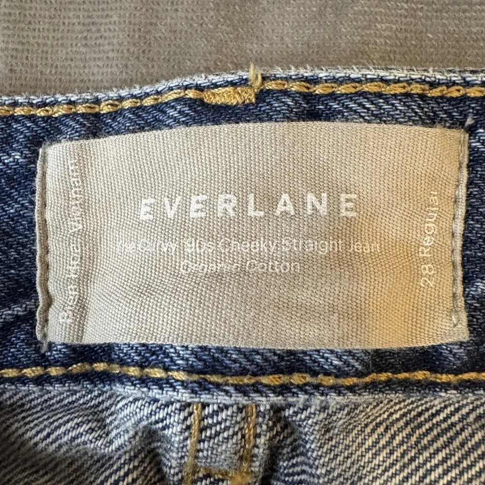 Everlane Womens Jeans 28 Blue Curvy 90s Cheeky Straight High Rise Organic Cotton